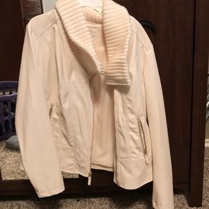 Cream leather jacket
